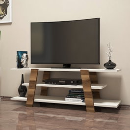 Hanah Home Soporte para TV Flower - Nogal, Crema